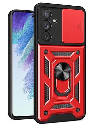 Чехол fiji camera defence для samsung galaxy m14 (m146) бампер с защитой камеры и подставкой red