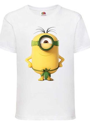 Футболка миньоны (minions 09) белая, 98-104-116-128-140-152-164 размер