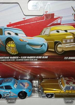 Набор машинок "cars mattel disney pixa" молния маккуин и текс денокко. тачки 5