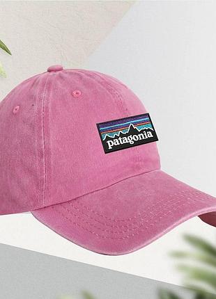 Кепка patagonia, бейсболка патагония с вышитым лого, унисекс синяя розовый