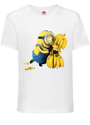 Футболка миньоны (minions 014) белая, 98-104-116-128-140-152-164 размер