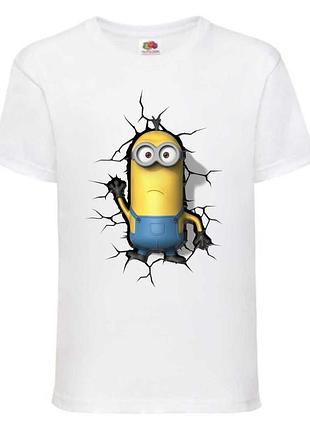 Футболка миньоны (minions 08) белая, 98-104-116-128-140-152-164 размер