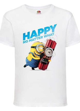 Футболка миньоны (minions 07) белая, 98-104-116-128-140-152-164 размер