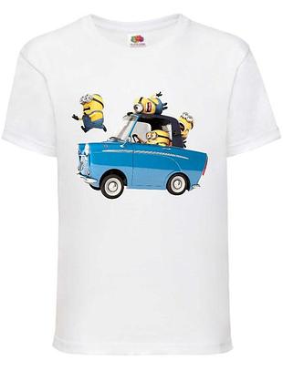 Футболка миньоны (minions 016) белая, 98-104-116-128-140-152-164 размер
