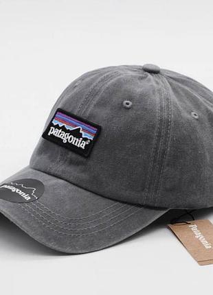 Кепка patagonia, бейсболка патагония с вышитым лого, унисекс серая