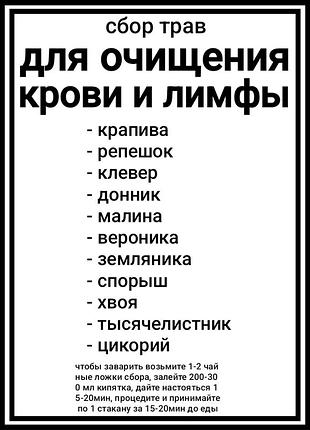 Травяной сбор для очищения крови и лимфы 1000г