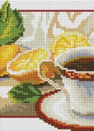 Набор алмазной мозаики на подрамнике colorart 20х30 чай с лимоном dtp702 + подарок лак для покрытия