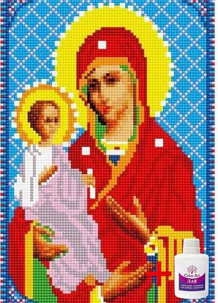 Алмазная мозаика на подрамнике colorart 20х30 божья матир с иисусом dtp717 + подарок лак для покрытия