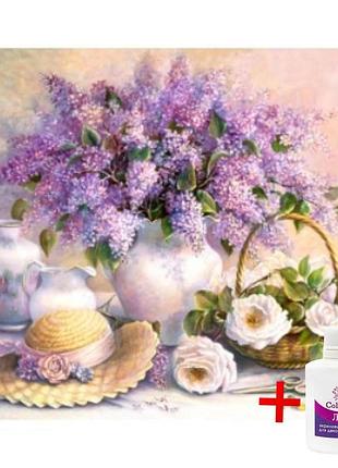 Алмазная мозаика на подрамнике colorart бузок 40х50см spp047 + подарок лак для покрытия