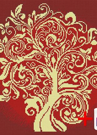 Алмазна мозаїка на підрамнику colorart 40x40 дерево достатку fsp1400 + подарунок лак для покриття