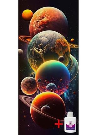 Алмазна мозаїка на підрамнику colorart 30x60 планети tsp1304 + подарунок лак для покриття