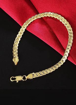 Браслет pulseiras змійка ланцюг 18к унісекс