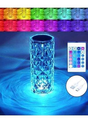 Лампа-ночник декоративная с пультом rgb crystal rose ambience top shop ua_