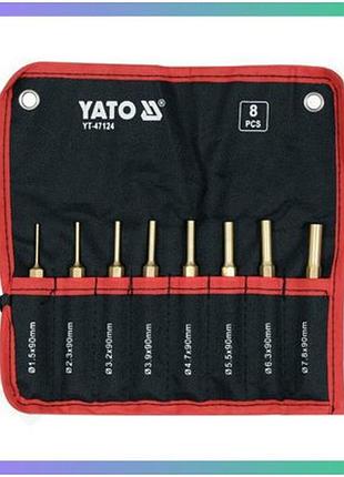 Пробійники латунні yato 1,5-7,8 мм довжина 90 мм набір 8 шт для роботи з металом і деревом