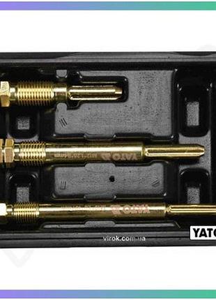 Набір для очищення гнізд свічок розжарювання yato m10 x 1 мм m12 x 1.25 мм cr-v 3 шт кейс для автомобіля