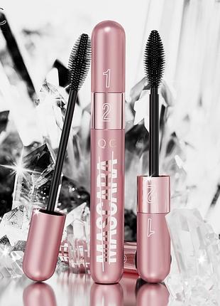 Туш для вій qic waterproof non-caking mascara double effect mascara 9мл чорна
