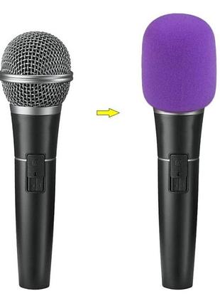 Ветрозащита поролоновый чехол для микрофона shure sennheiser ew-128 g2 zoom h1n e 945 e 935 e 835 фиолетовый