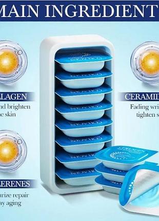Набір маска пудинг для обличчя та зони декольте fayankou collagen repair з коллагеном 6штук