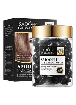 Масло для питания и сияние темных волос с маслом аргана и тунга sadoer hair care oil smooth dark 30мл