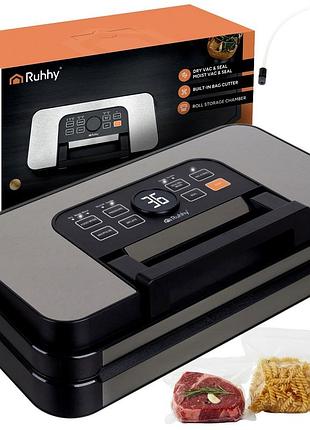Вакууматор 125 вт черный для упаковки продуктов ruhhy nx24757