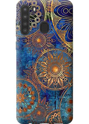 Чехол силиконовый на телефон samsung galaxy a21 золотой узор "678u-1841-58250"