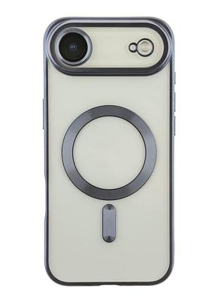 Чехол tpu metallic chrome full camera magsafe для iphone 17 air dark blue