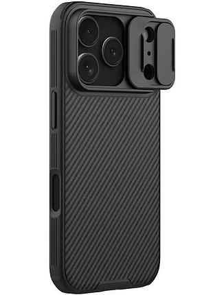 Карбоновая накладка nillkin camshield pro magnetic для apple iphone 17 pro (6.3") black