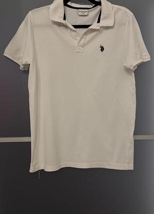 Чоловіча біла футболка-поло u.s. polo assn