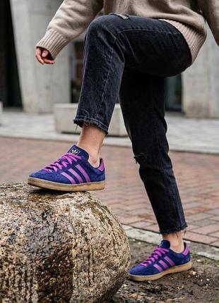 Оригинальные кроссовки adidas yabisah blue purple special samba gazelle city