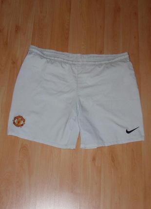 Белые футбольные шорты nike dri-fit vintage fc manchester united/фк манчестер юнайтед original xl-xxl-3xl red devils