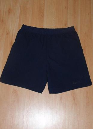 Спортивні темно-сині шорти найк/nike pro dri-fit standart fit under nb original l-xl jordan dry training