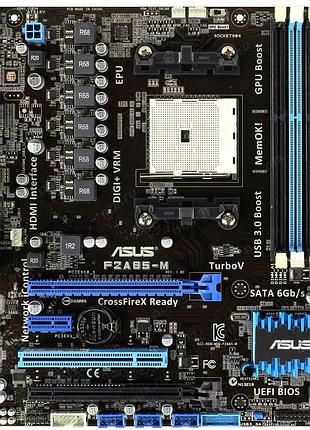 Плата под amd socket fm2 asus f2a85-m sli c hdmi+ usb 3.0 на ddr3 поддерживает до a10-6800k sfm2