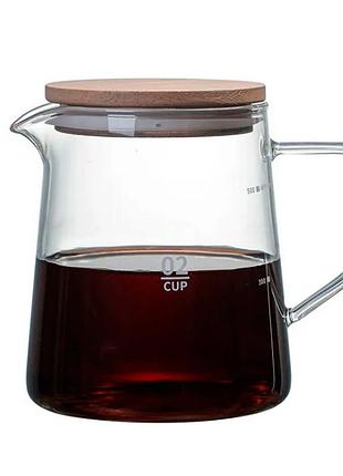 Сервер ecocoffeetools s900 скляний 500 мл графин для приготування кави заварник для прумера