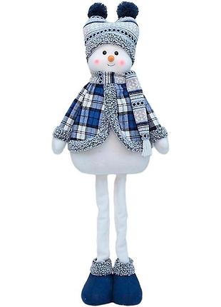 Новогодняя фигурка под елку lesko yh239902b blue снеговик 75 см рождественская мягкая игрушка