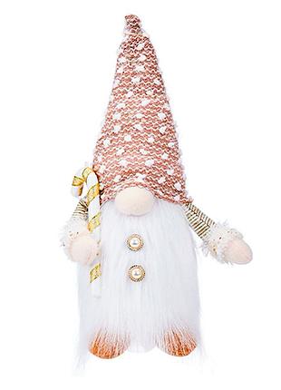 Игрушка гном lesko а9-9 beige 30 см рождественская для праздничного декора с подсветкой 9шт