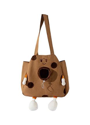 Сумка-переноска lesko сookies 2404sxmj3153 brown m для кошек и собак