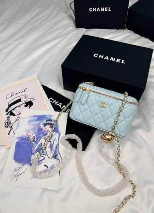 Сумка премиум mini vanity case blue / gold 3810