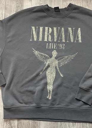 Стильний світшот nirvana live ‘93 у трендовому сірому кольорі 🔥