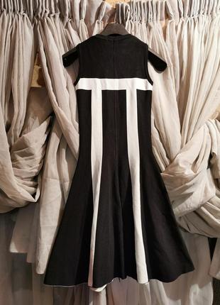Сукня у стилі alaia nikkie бандажну стрейч розкльошені в смужку міді трикотажне3 фото
