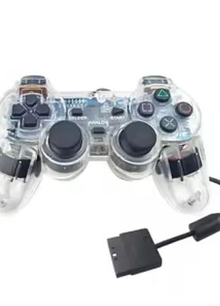 Прозрачный проводной вибро джойстик для playstation 2, 1, psx