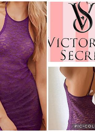 Жіноча комбiнацiя victoria's secret кружевное (фiолетовый, s) оригінал