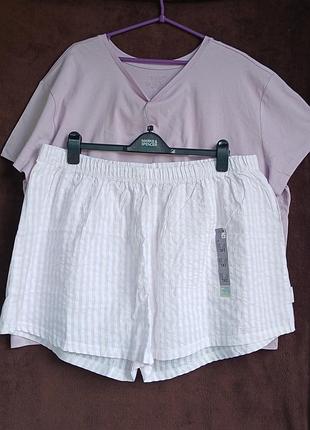 Костюм женский розовый с шортами,  2xl, eur 50-52