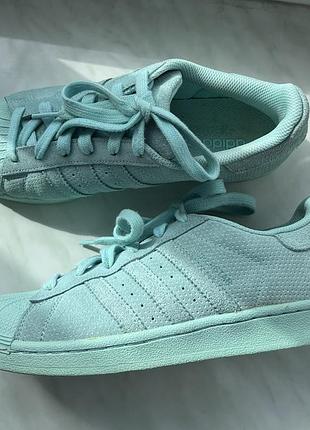 Замшеві кросівки-кеди, adidas superstar rt, р.37,5