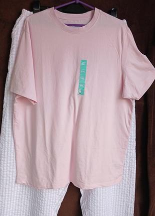 Футболка женская розовая, 2xl, eur 50-52