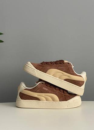 Замшевые кроссовки puma suede xl crush preserves beige brown