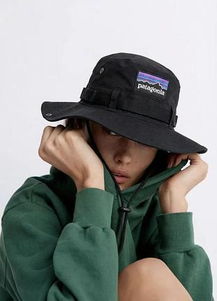 Панама patagonia с шейным шнурком черного цвета унисекс
