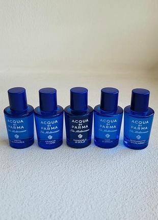 Набір мініатюр acquа di parma blu mediterraneo (5x5 мл, оригінал,новий