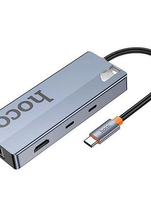 Хаб usb c к hdtv rj45 sd tf pd type-c 3.0 2usb для подключения к телевизору 4k 60hz и передачи данных