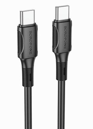 Кабель usb c to c 60w 1м для зарядки і передачі даних універсальний для смартфонів і ноутбуків чорний