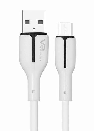 Кабель micro usb 2.4a 1м для телефонов и планшетов зарядка и передача данных силиконовый белый